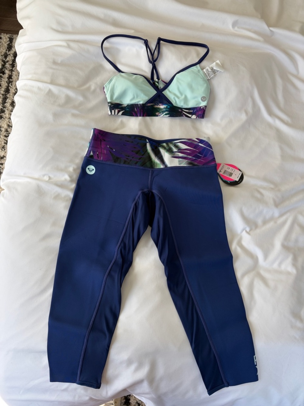 Roxy swim top and neoprene capris